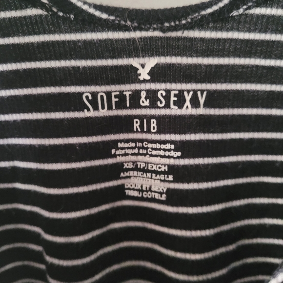 AMERICAN EAGLE soft & sexy rib cropped oversized relaxed fit tank top size XS - Picture 3 of 4